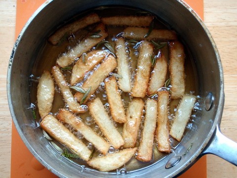 Making Duck Fat French Fries with Rosemary, Maldon Salt, and Truffle Oil